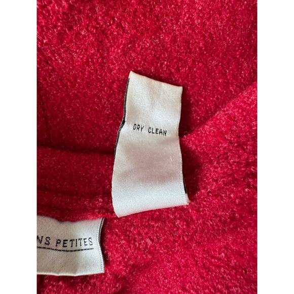 Vintage VALERIE STEVENS Boiled Wool Blazer Size 2P Cherry Red Preppy Career - Picture 8 of 8